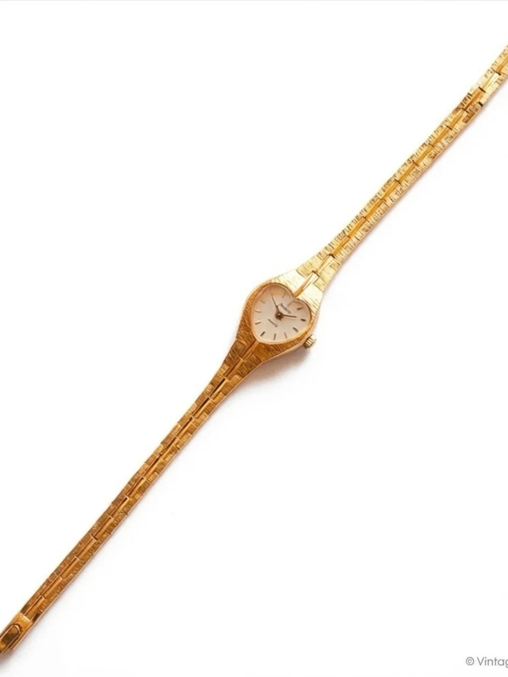 Rare Vintage Armitron Gold Tone Heart-Shaped Women's Quartz Watch Swiss Parts